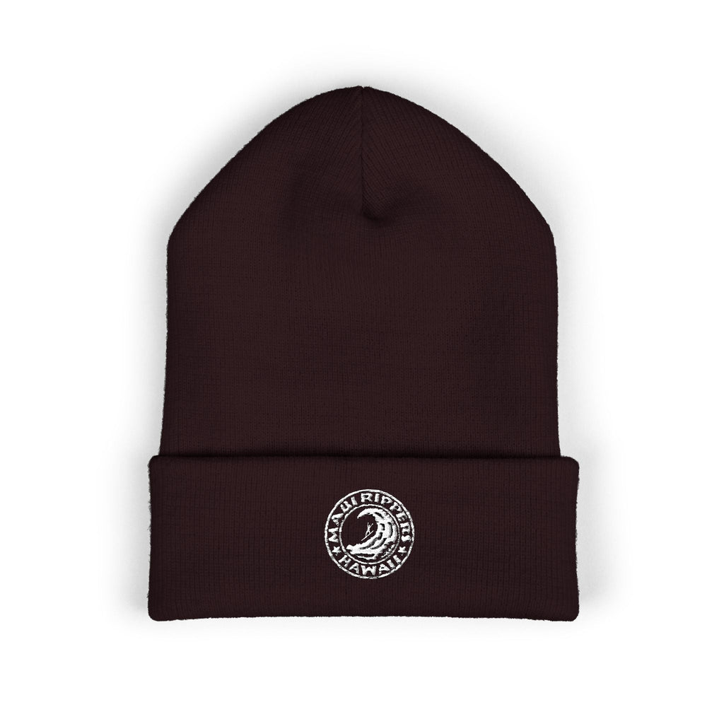 Classic Maui Rippers Logo Beanie Brown
