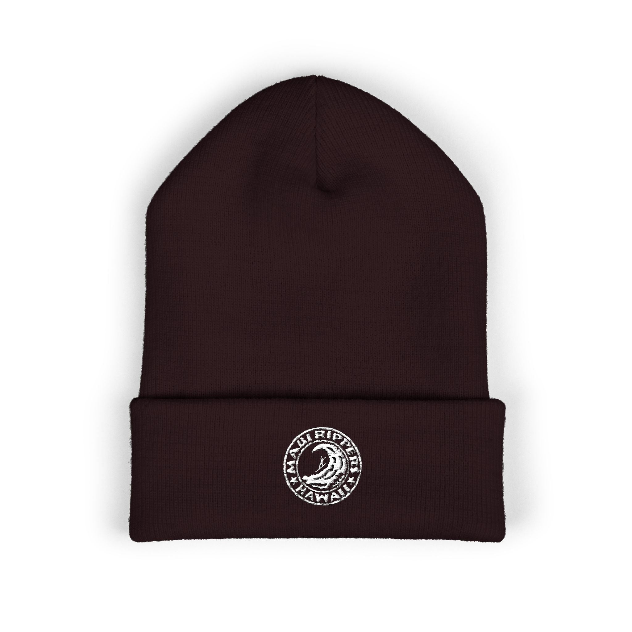 Classic Maui Rippers Logo Beanie Brown