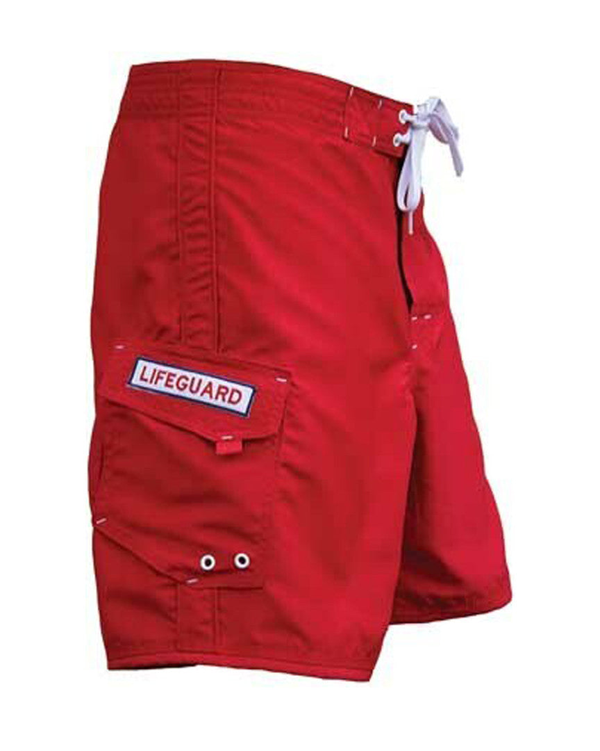 19" Microfiber Lifeguard Uniform Boardshort - Red