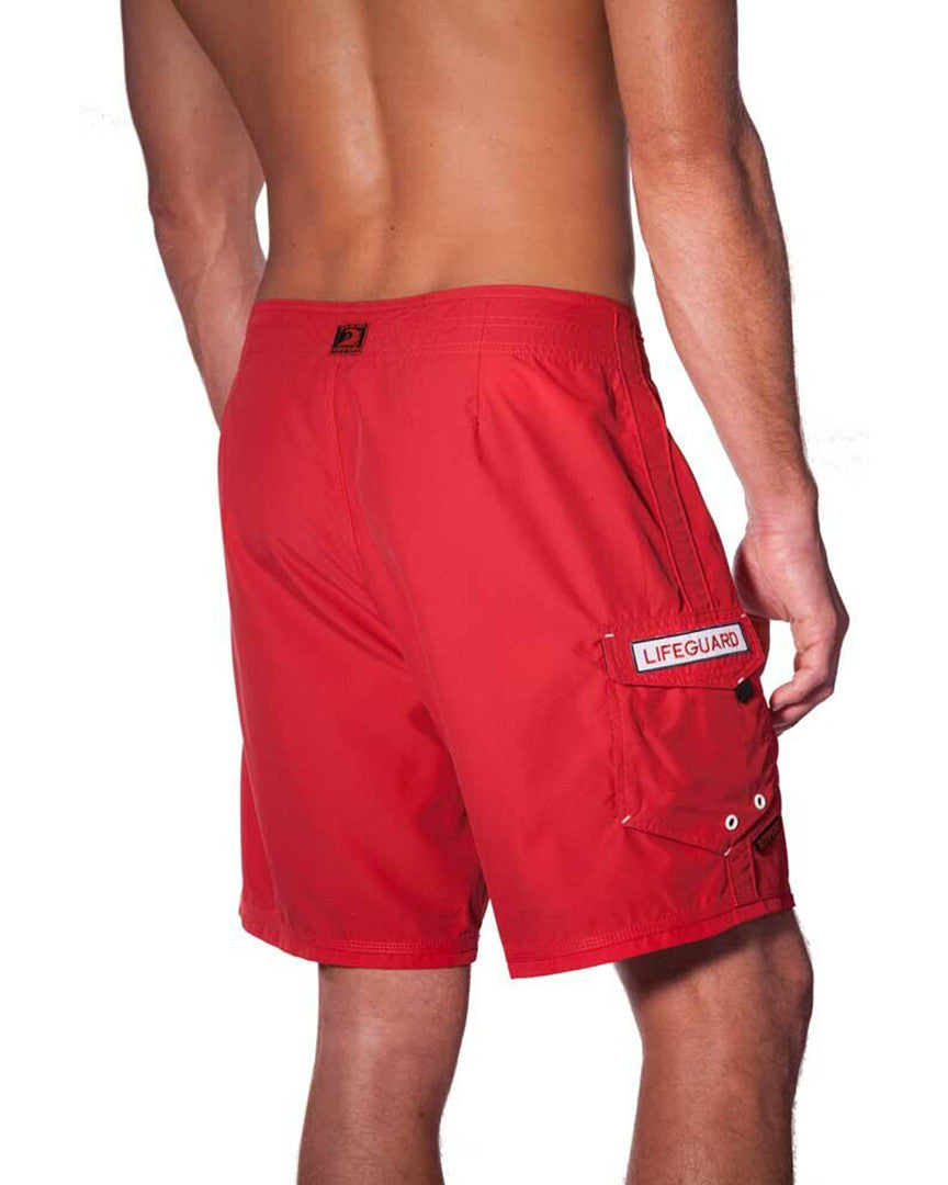 19" Microfiber Lifeguard Uniform Boardshort - Red