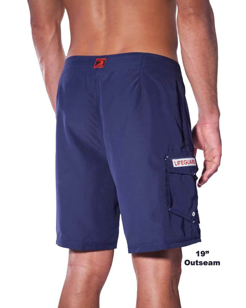 19" Microfiber Lifeguard Uniform Boardshort - Navy