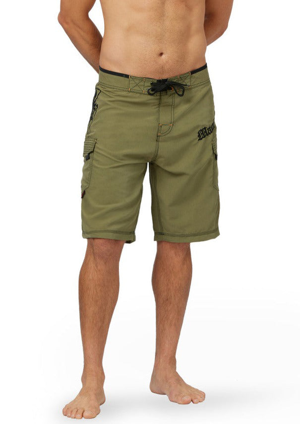 Dark Olive 21" Hawaiian Octo Tako Boardshorts