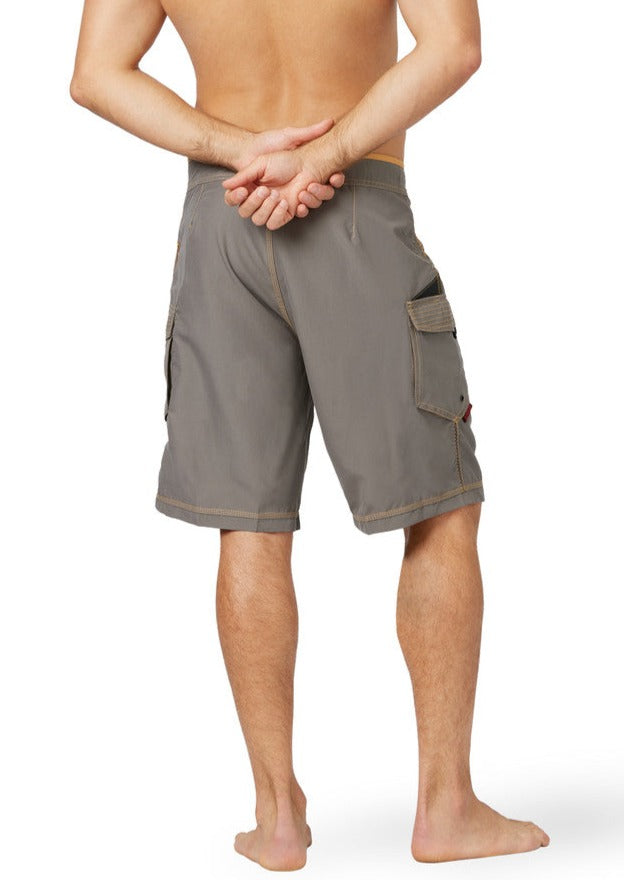Grey 21" Hawaiian Octo Tako Fishing Shorts