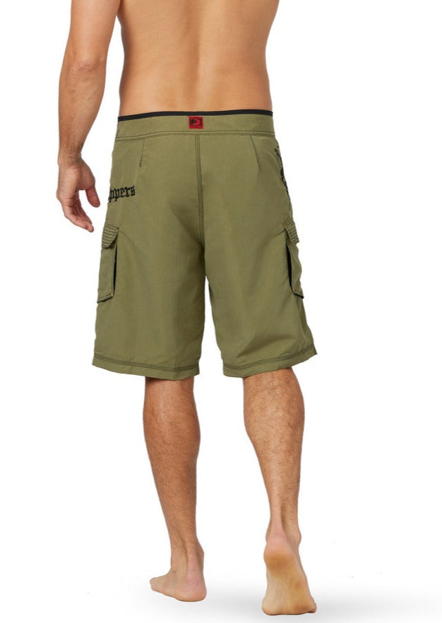 Dark Olive 21" Hawaiian Octo Tako Boardshorts