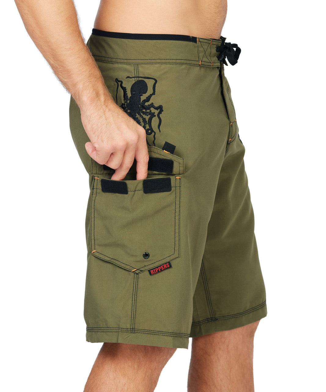 Dark Olive 21" Hawaiian Octo Tako Boardshorts