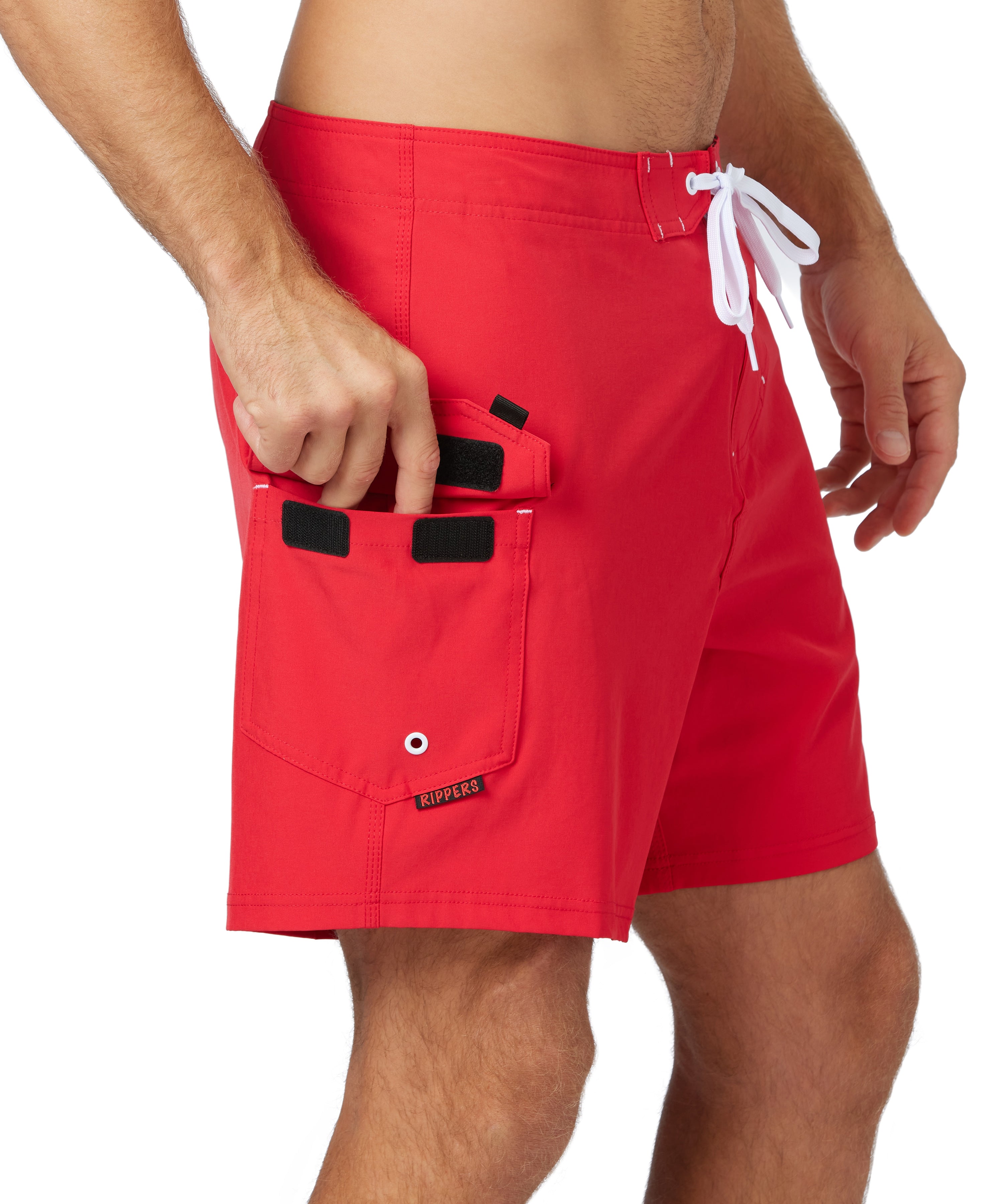 17" Stretch Lifeguard Uniform Boardshort - Red