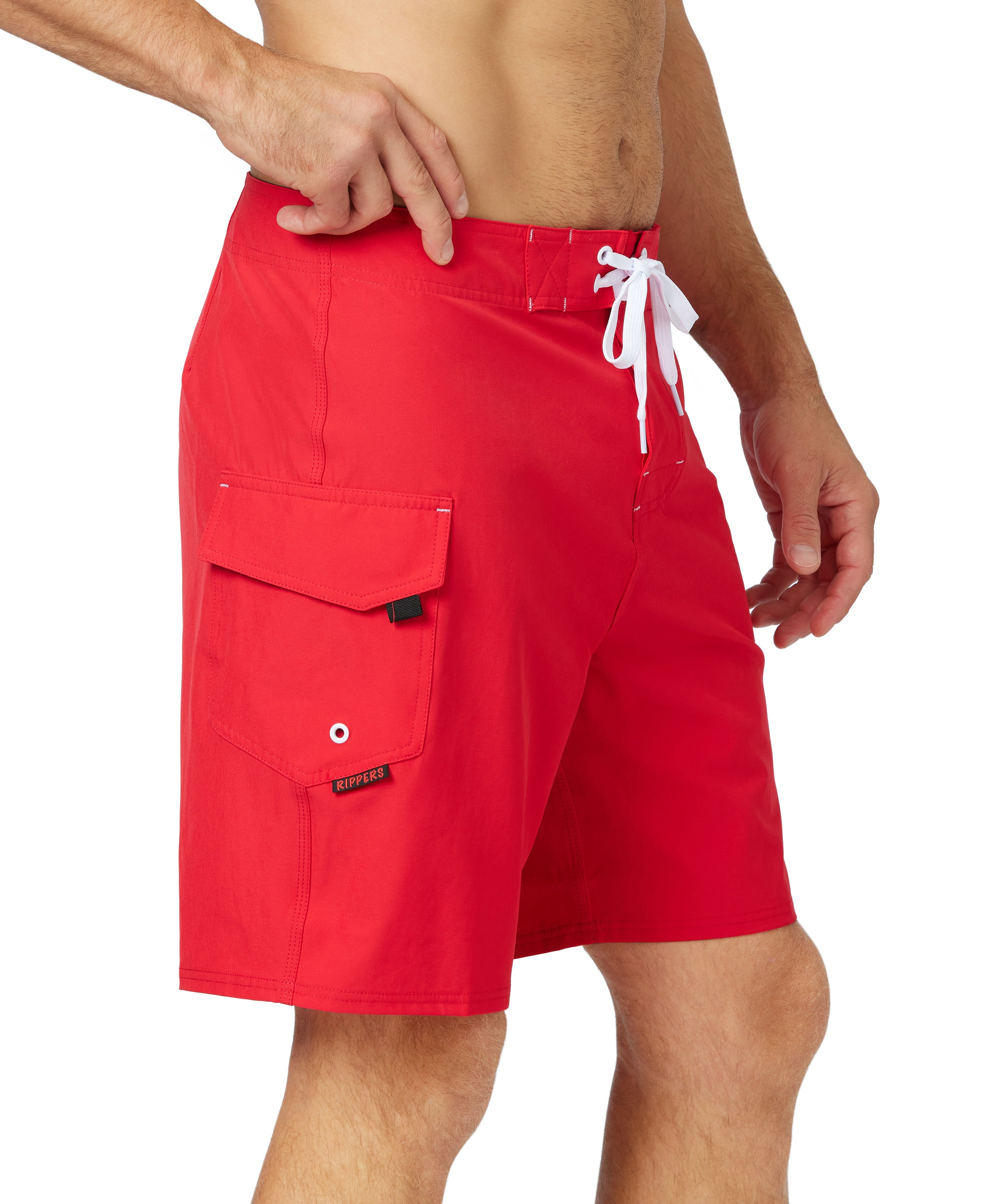 19" Stretch Lifeguard Uniform Boardshort - Red