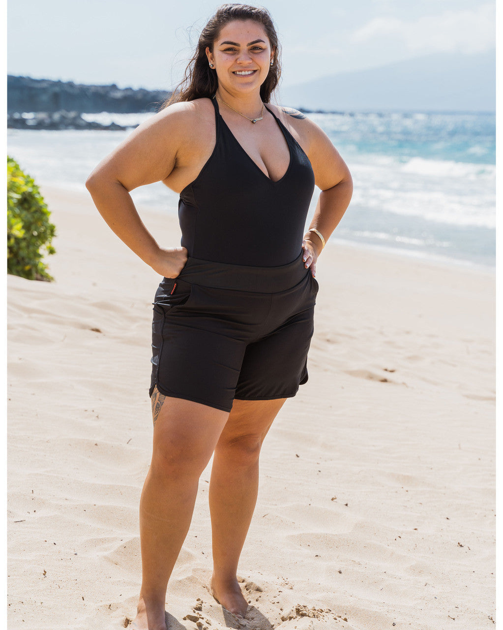 Black 7" Plus-size Riviera Boardshorts