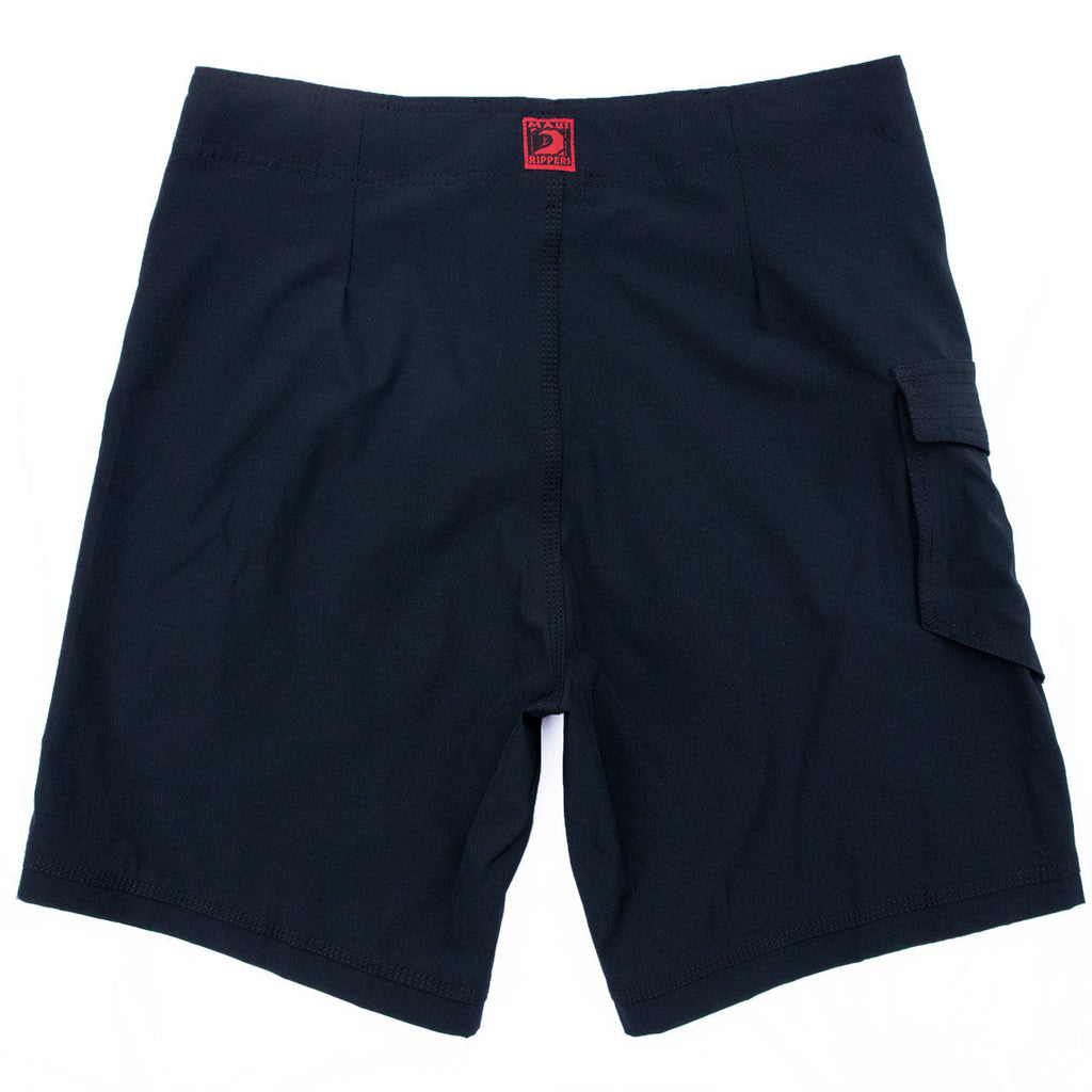 Black 19" Stretch Lifeguard Uniform Boardshort