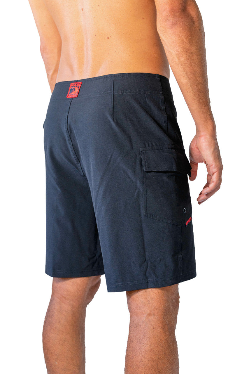 Black 19" Stretch Lifeguard Uniform Boardshort