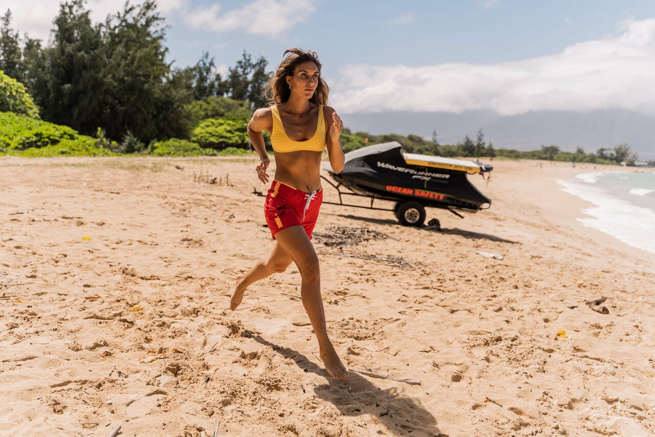 Red/Yellow 5" Lifeguard Uniform Classic Boardshort