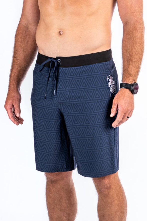 Blue Geo 21" Stretch Boardshort